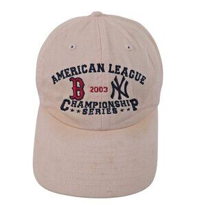 2003 American League Championship Pink Baseball Cap Hat Red Sox Yankees Cotton